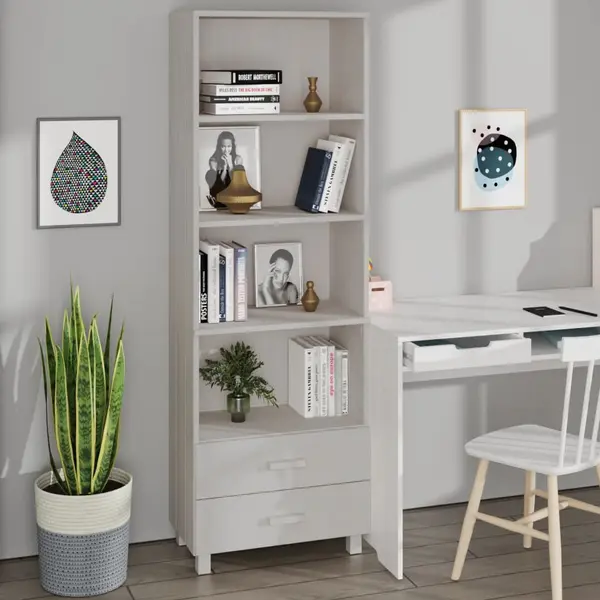 Gossi dulap inalt „hamar”, alb, 60x35x180 cm, lemn masiv de pin