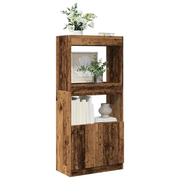 Gossi dulap inalt, lemn vechi, 63x33x140 cm, lemn prelucrat
