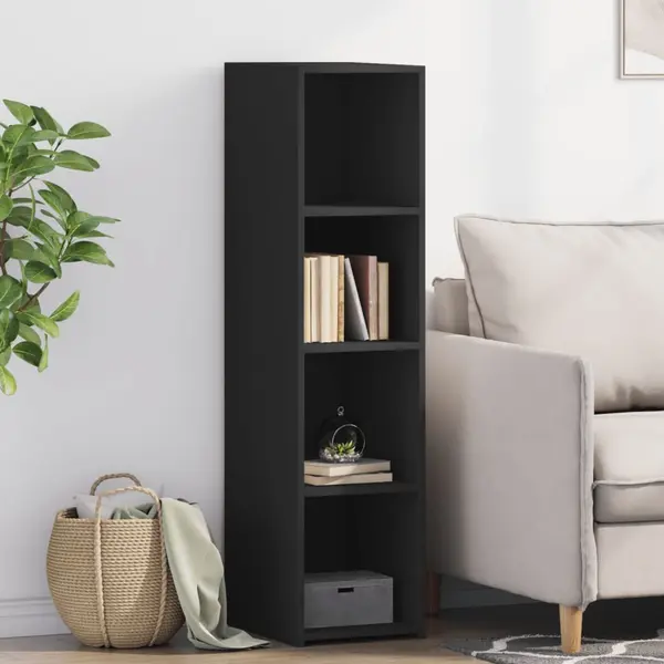Gossi dulap inalt, negru, 30x41x124 cm, lemn compozit