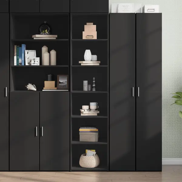 Gossi dulap inalt, negru, 45x41x185 cm, lemn prelucrat