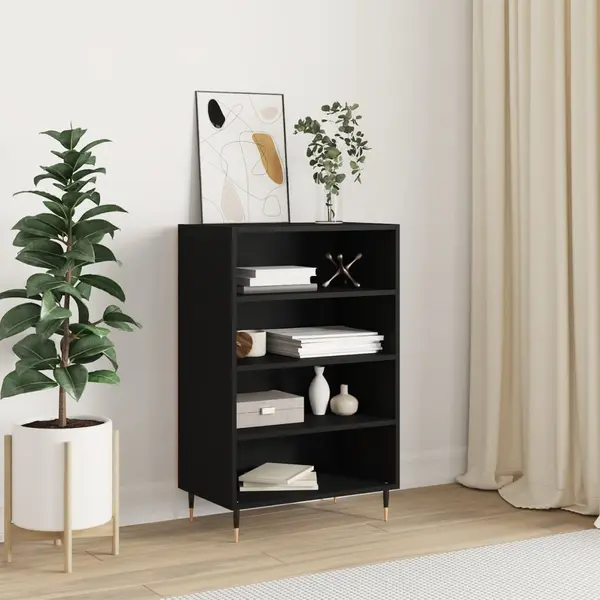 Gossi dulap inalt, negru, 57x35x90 cm, lemn compozit