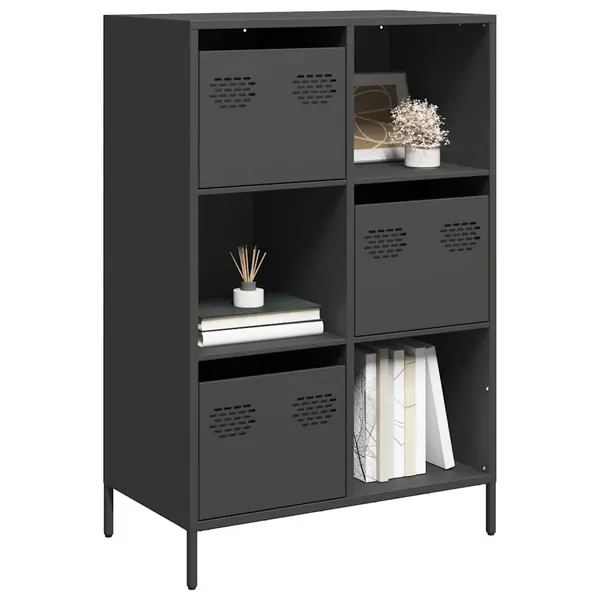 Gossi dulap inalt, negru, 68x39x103,5 cm, otel