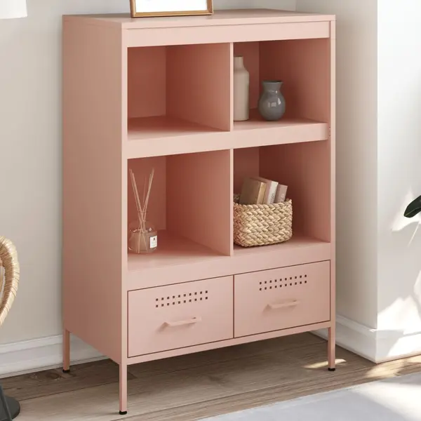 Gossi dulap inalt, roz, 68x39x101,5 cm, otel laminat la rece