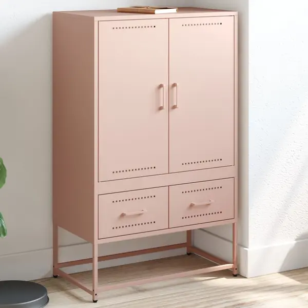 Gossi dulap inalt, roz, 68x39x111,5 cm, otel laminat la rece