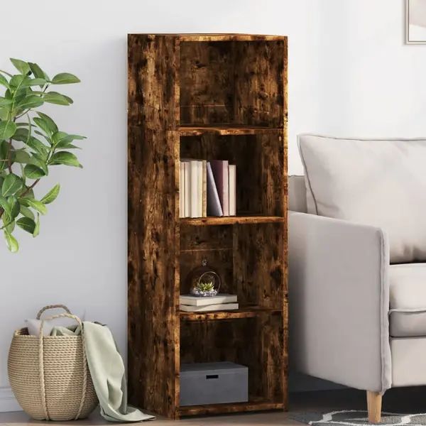 Gossi dulap inalt, stejar fumuriu, 40x41x124 cm, lemn prelucrat