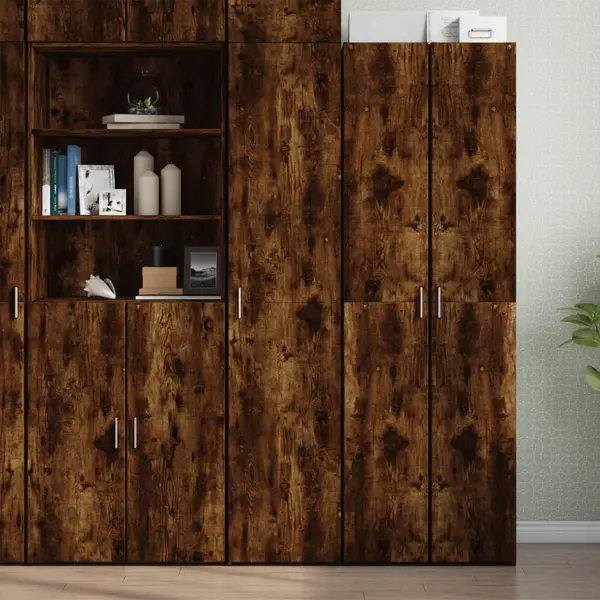Gossi dulap inalt, stejar fumuriu, 40x42,5x185 cm, lemn prelucrat