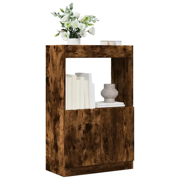 Gossi dulap inalt, stejar fumuriu, 63x33x100 cm, lemn prelucrat