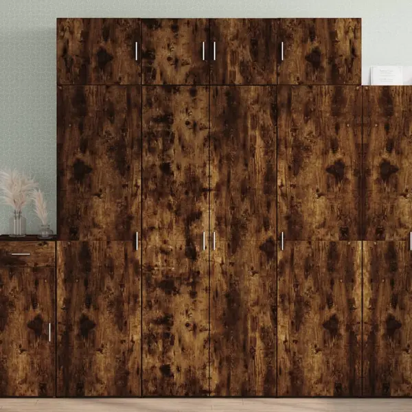 Gossi dulap inalt, stejar fumuriu, 80x42,5x185 cm, lemn prelucrat