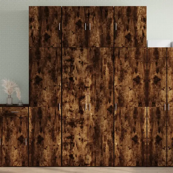 Gossi dulap inalt, stejar fumuriu, 80x42,5x249 cm, lemn prelucrat