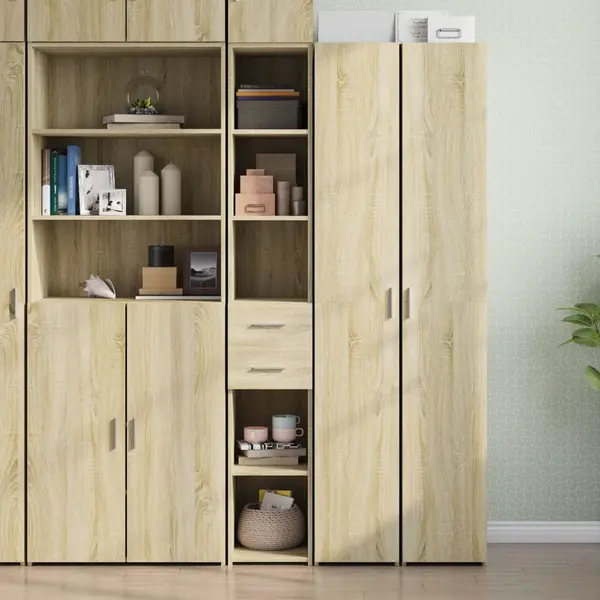 Gossi dulap inalt, stejar sonoma, 30x42,5x185 cm, lemn prelucrat