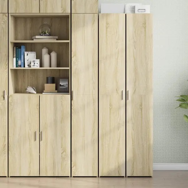 Gossi dulap inalt, stejar sonoma, 30x42,5x185 cm, lemn prelucrat