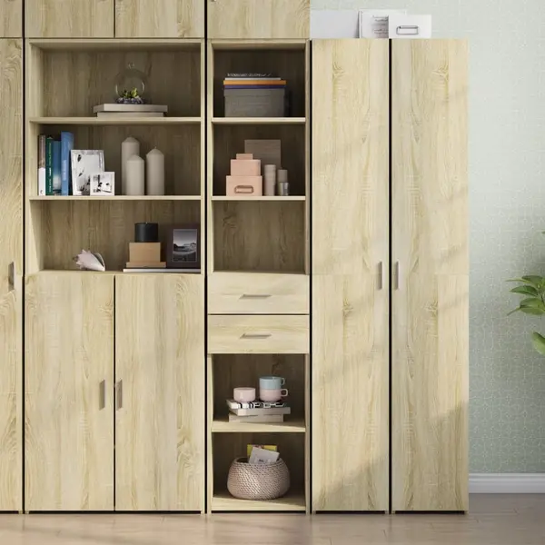 Gossi dulap inalt, stejar sonoma, 40x42,5x185 cm, lemn prelucrat