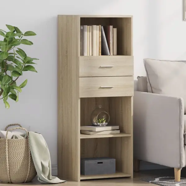 Gossi dulap inalt, stejar sonoma, 45x42,5x124 cm, lemn prelucrat