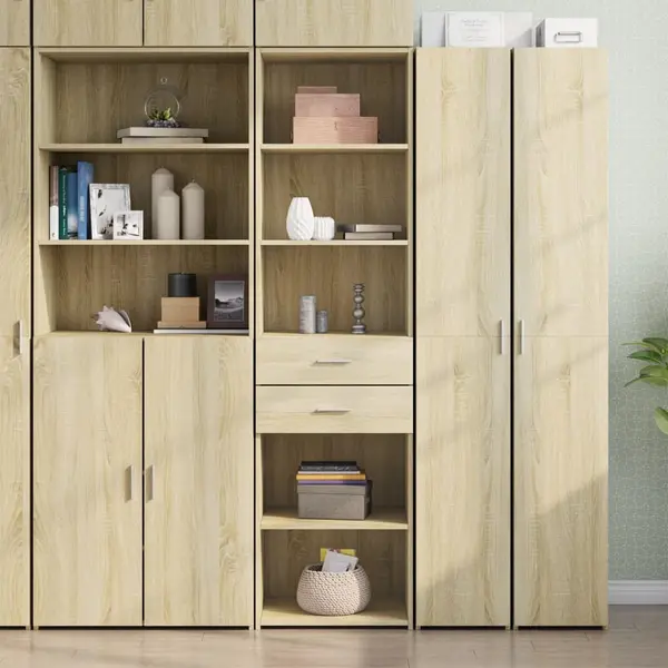 Gossi dulap inalt, stejar sonoma, 50x42,5x185 cm, lemn prelucrat
