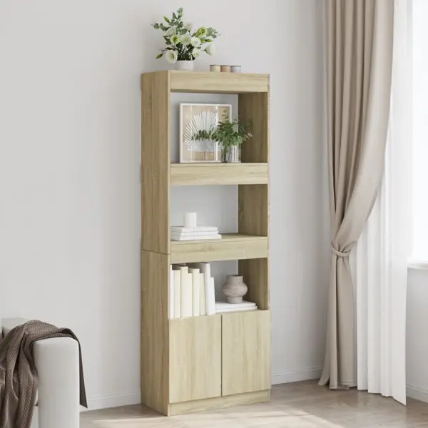 Gossi dulap inalt, stejar sonoma, 63x33x180 cm, lemn prelucrat
