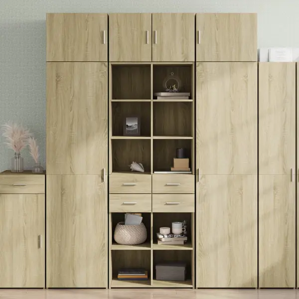 Gossi dulap inalt, stejar sonoma, 70x42,5x185 cm, lemn prelucrat