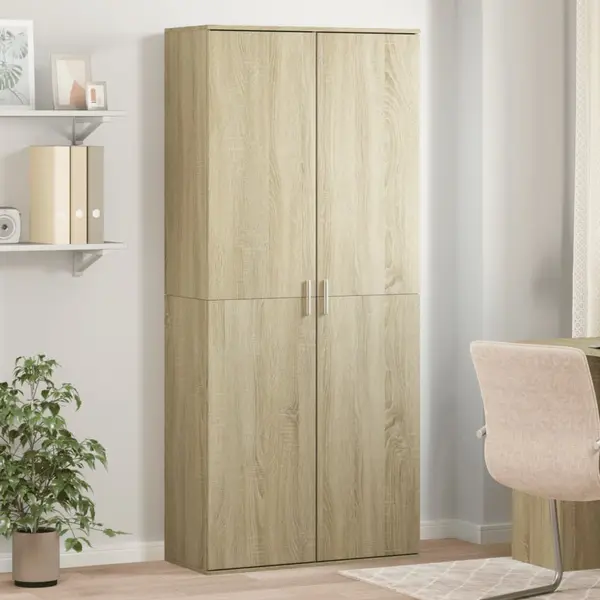 Gossi dulap inalt, stejar sonoma, 80x35x180 cm, lemn prelucrat