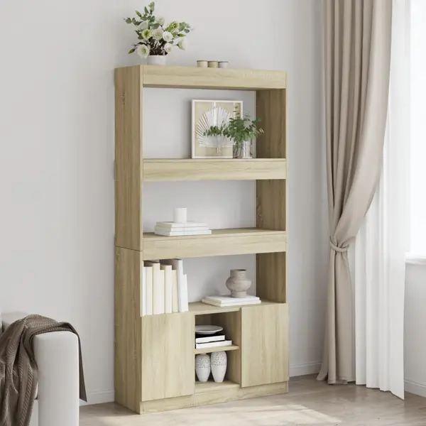 Gossi dulap inalt, stejar sonoma, 92x33x180 cm, lemn prelucrat