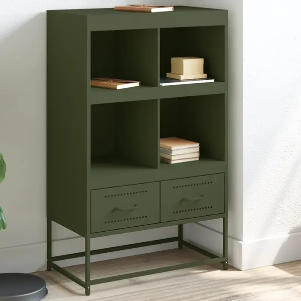 Gossi dulap inalt, verde masliniu, 68,5x39x111,5cm, otel laminat rece