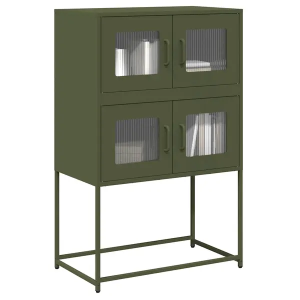 Gossi dulap inalt, verde masliniu, 68x39x107 cm, otel