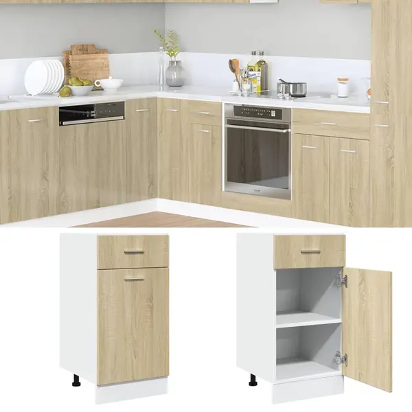 Gossi dulap inferior cu sertar, stejar sonoma, 40 x 46 x 81,5 cm, pal