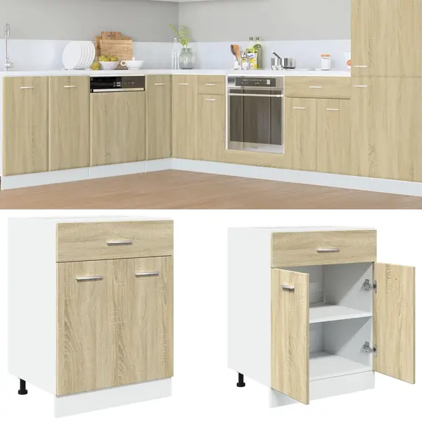 Gossi dulap inferior cu sertar, stejar sonoma, 60 x 46 x 81,5 cm, pal