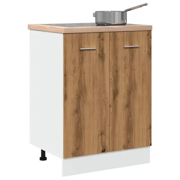 Gossi dulap inferior stejar artizanal, 60x46x81,5 cm, lemn prelucrat