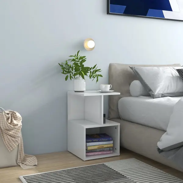 Gossi dulap lateral, alb extra lucios, 35x35x55 cm, pal
