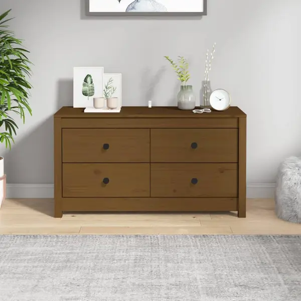 Gossi dulap lateral, maro miere, 100x40x54 cm, lemn masiv de pin