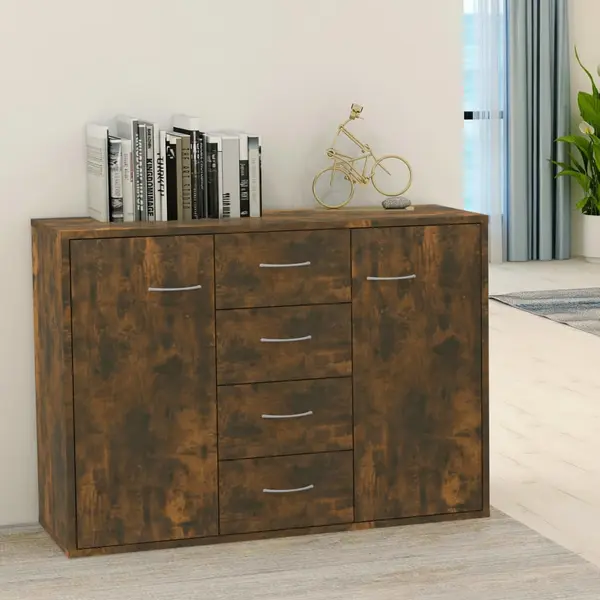 Gossi dulap lateral, stejar fumuriu, 88x30x65 cm, lemn compozit
