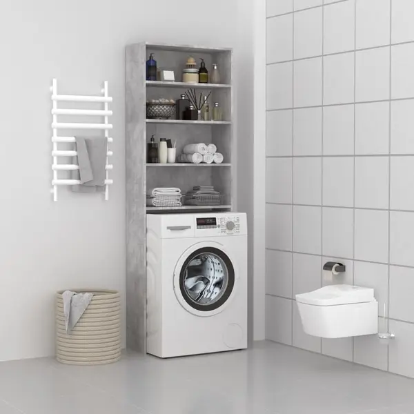 Gossi dulap masina de spalat, gri beton, 64x24x190 cm