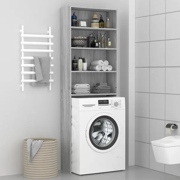 Gossi dulap masina de spalat, gri sonoma, 64x24x190 cm