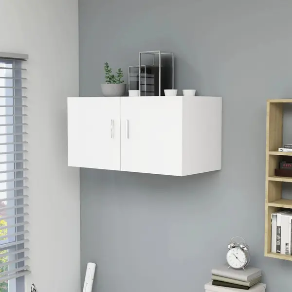 Gossi dulap montat pe perete, alb, 80x39x40 cm, lemn prelucrat