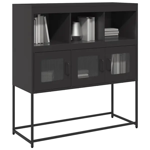 Gossi dulap, negru, 100,5x39x107 cm, otel laminat la rece