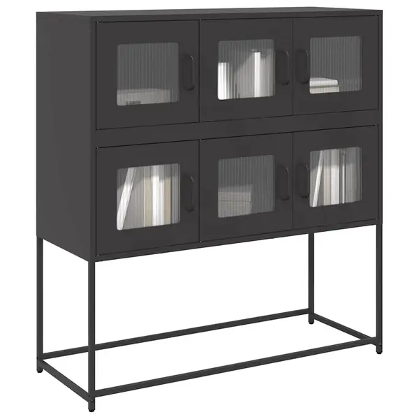 Gossi dulap, negru, 100,5x39x107 cm, otel laminat la rece