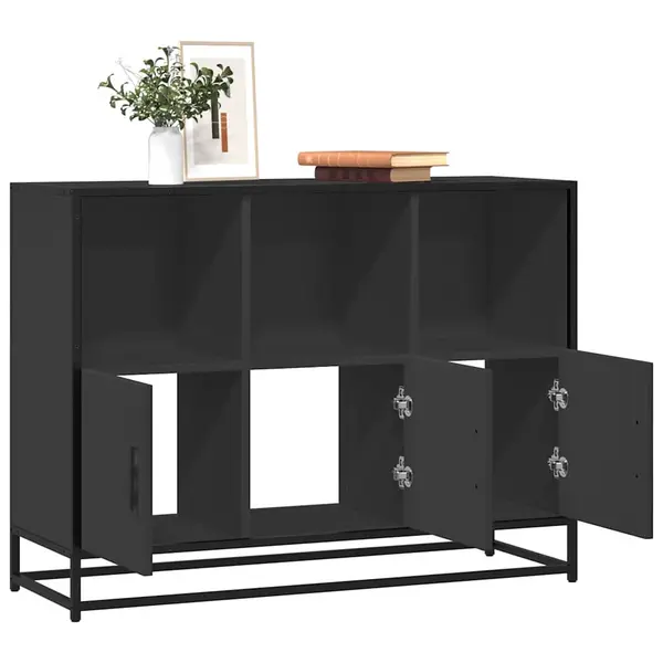 Gossi dulap, negru, 100x35x76 cm, lemn prelucrat