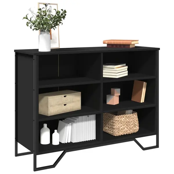 Gossi dulap, negru, 101x35,5x74,5 cm, lemn prelucrat