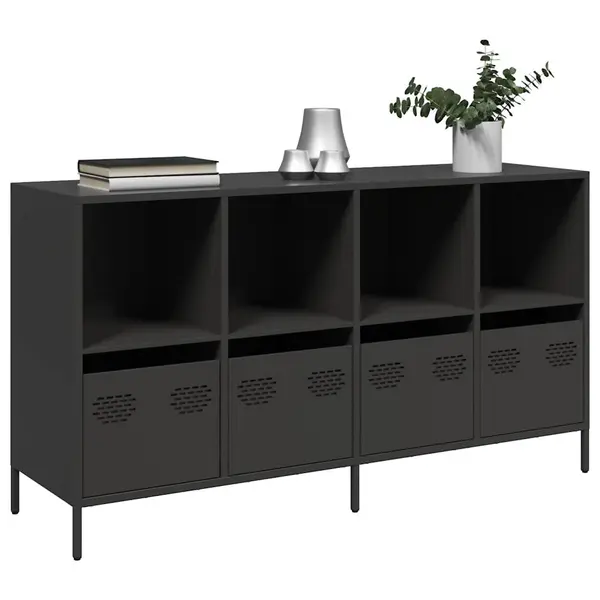 Gossi dulap, negru, 135x39x73,5 cm, otel laminat la rece