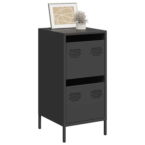 Gossi dulap, negru, 35x39x73,5 cm, otel laminat la rece