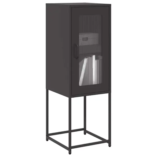 Gossi dulap, negru, 36x39x107 cm, otel laminat la rece