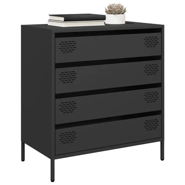 Gossi dulap, negru, 68x39x73,5 cm, otel laminat la rece