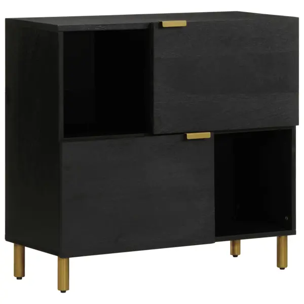 Gossi dulap, negru, 80x33x75 cm, lemn prelucrat