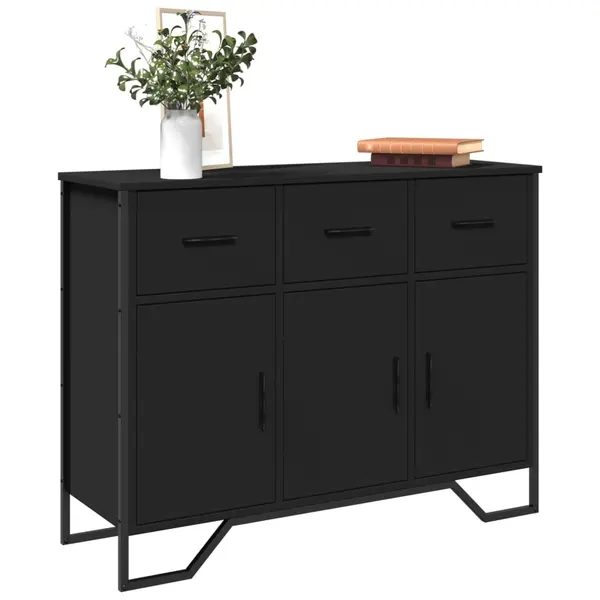 Gossi dulap, negru, 97x32,5x74,5 cm, lemn prelucrat
