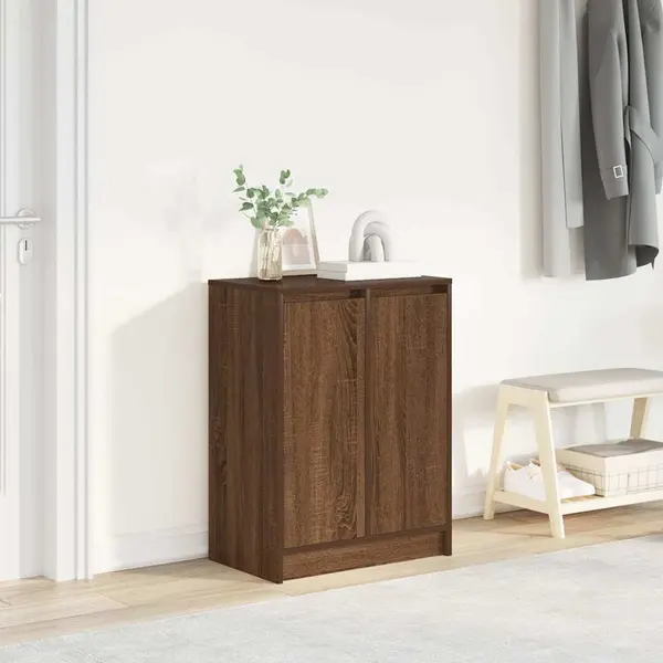 Gossi dulap pantofi stejar maro 57x34x76 cm lemn prelucrat