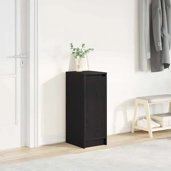 Gossi dulap pantofi stejar negru 29,5x34x76 cm lemn prelucrat