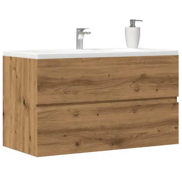 Gossi dulap pentru baie stejar artizanal 80x38,5x45 cm lemn prelucrat