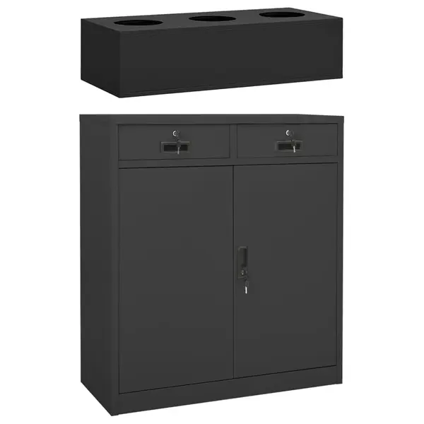 Gossi dulap pentru birou si jardiniera, antracit, 90x40x125 cm, otel