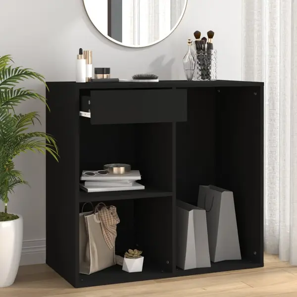 Gossi dulap pentru cosmetice, negru, 80x40x75 cm, lemn prelucrat