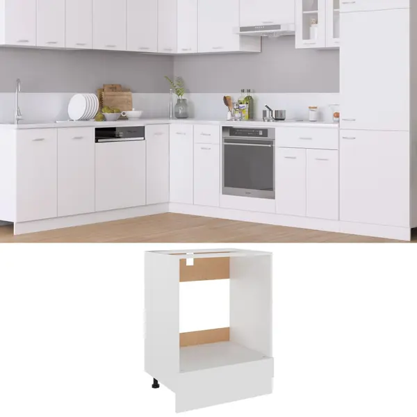Gossi dulap pentru cuptor, alb, 60x46x81,5 cm, lemn prelucrat