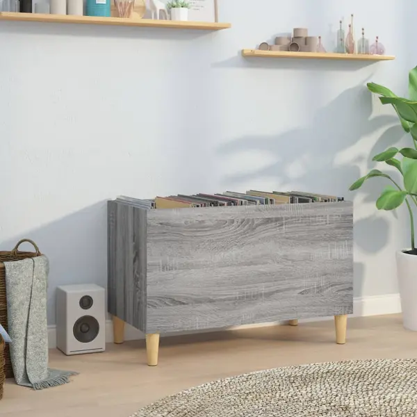 Gossi dulap pentru discuri gri sonoma 74,5x38x48 cm lemn prelucrat